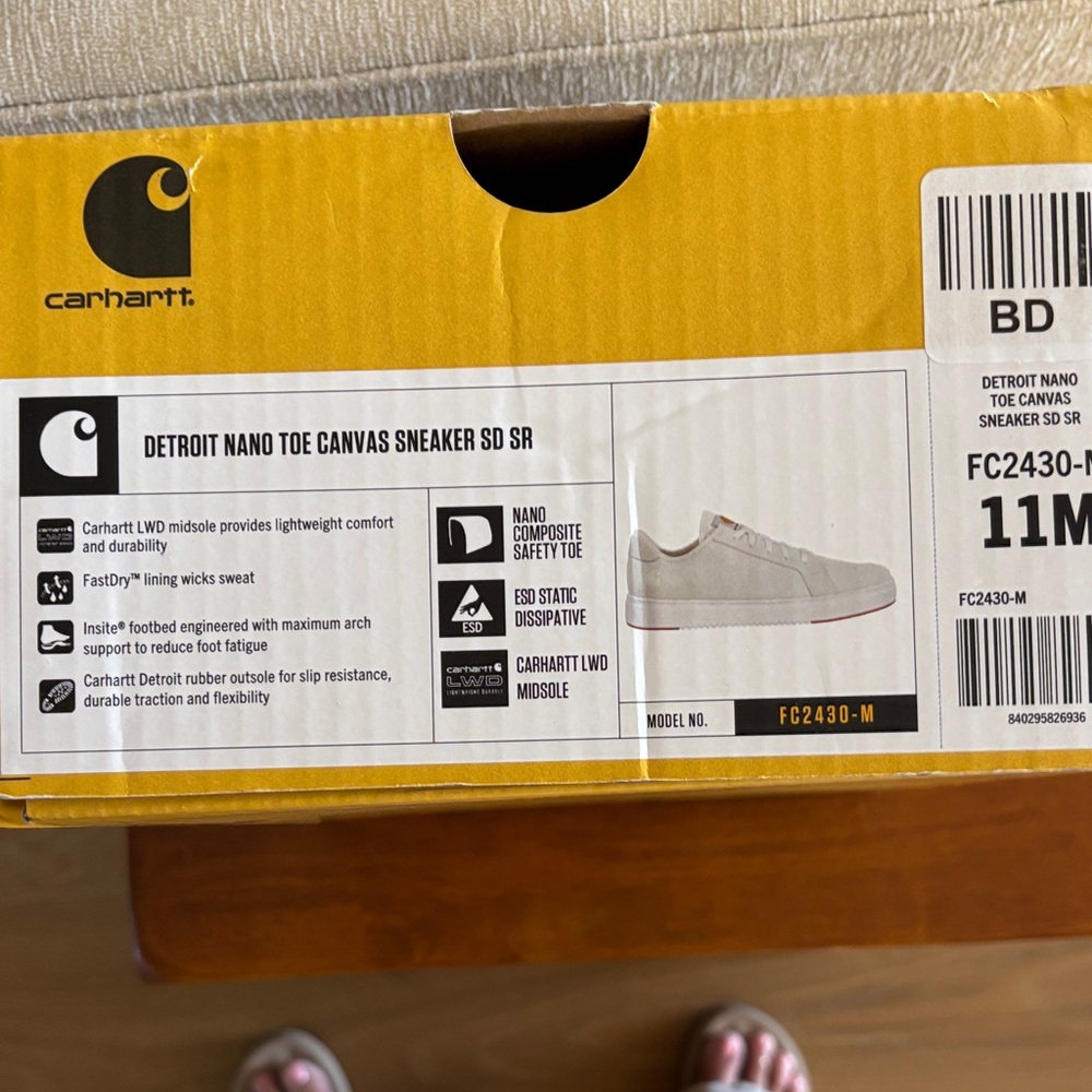 Carhartt Detroit Nano Toe Canvas Sneakers in White.